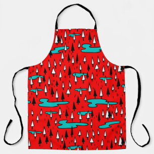 Tablier Arbres à main levée : motif de Noël scandinave.