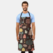 Tablier Arbres Animaux : Scène Naturelle Dessinée À La Mai (Porté)