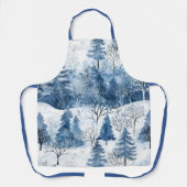 Tablier Arbres de Noël Blue White Mountain (Recto)