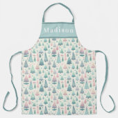 Tablier Arbres de Noël et étoiles de Scandi (Recto)