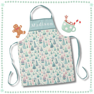 Tablier Arbres de Noël et étoiles de Scandi