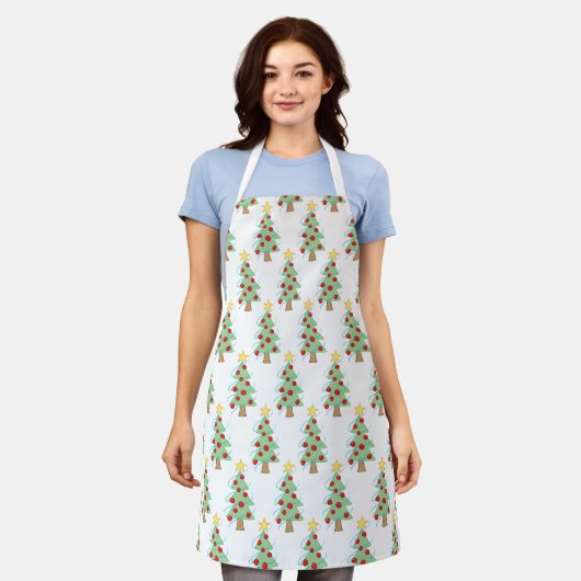 Tablier Arbres de Noël Festif Apron (Porté)