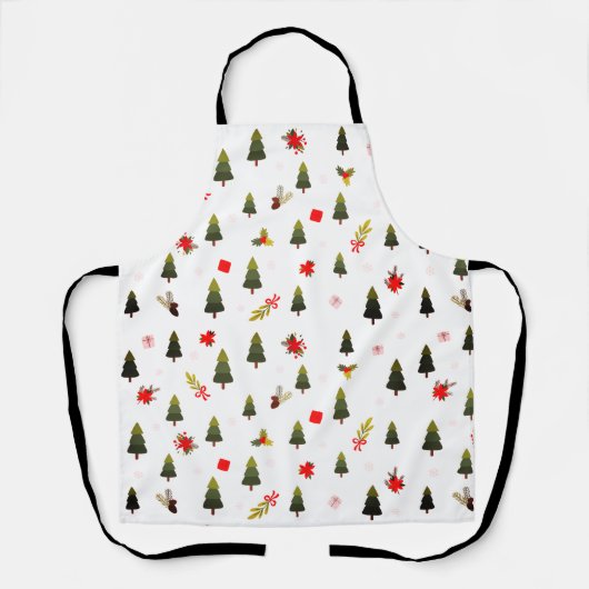 Tablier Arbres de Noël, Mistletoe & Cadeaux (Recto)
