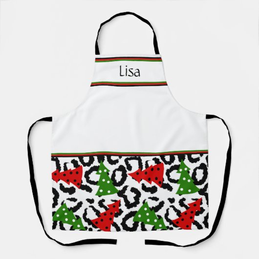 Tablier Arbres de Noël personnalisés et Poster de animal (Recto)