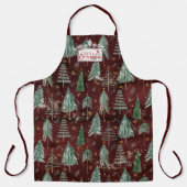 Tablier Arbres de Noël Twinkle Sparkle Stars Let it Neige (Recto)