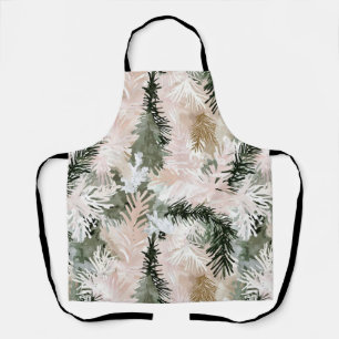 Tablier Arbres de Noël verts roses Abstraits