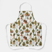 Tablier Arbres de Noël victoriens, Holly & Music (Recto)