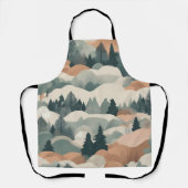 Tablier Arbres et montagnes Boho Résumé Conception (Recto)