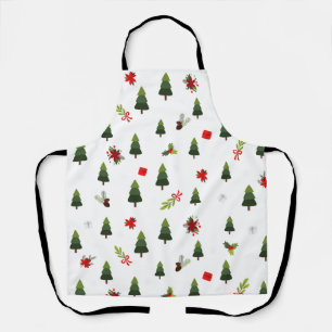 Tablier Arbres et vaches de Noël