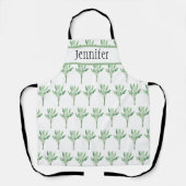 Tablier Arbuste herbe plante vert  aquarelle Chic (Recto)