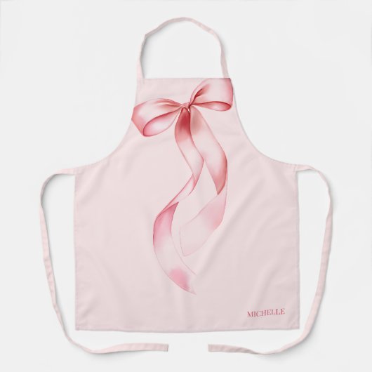 Tablier Arc en aquarelle rose élégant Pâtisserie personnal (Recto)