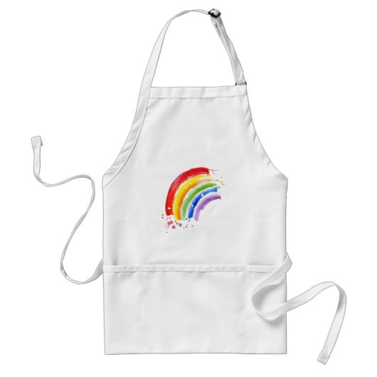 Tablier Arc-en-ciel à éclaboussure aquarelle (Devant)