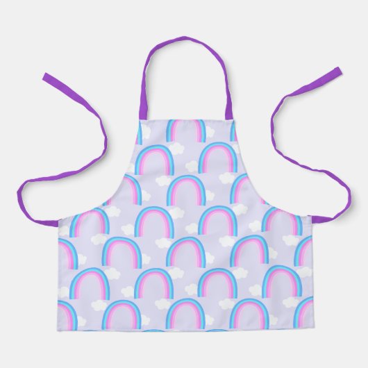 Tablier Arc-en-ciel avec nuage lilas (Recto)