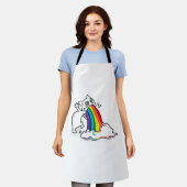 Tablier arc-en-ciel de vomi de chat (Porté)