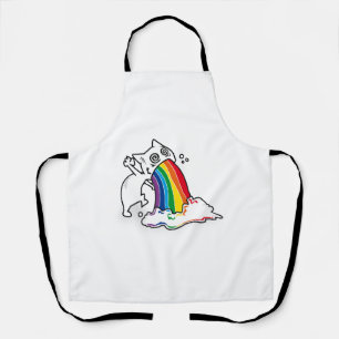 Tablier arc-en-ciel de vomi de chat