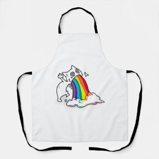 Tablier arc-en-ciel de vomi de chat