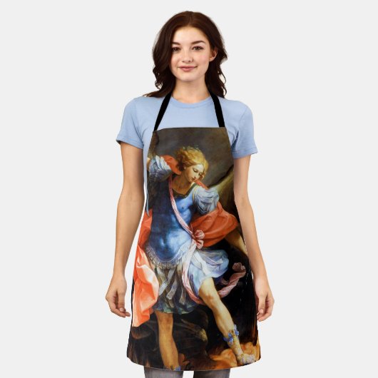Tablier Archange Michael piétine Satan, Guido Reni (Porté)