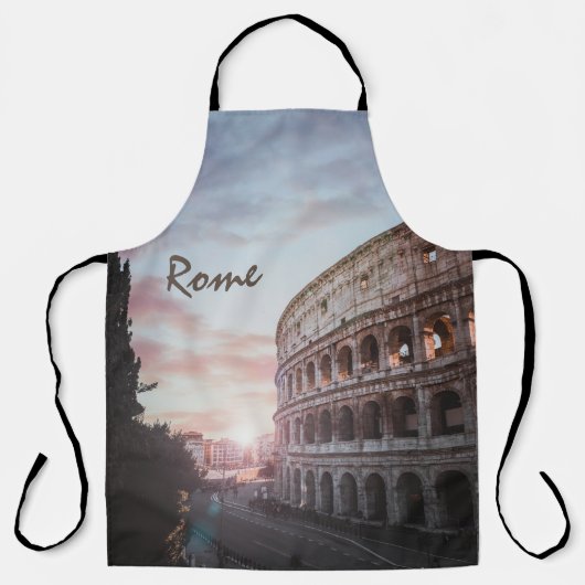 Tablier Architecture antique Rome coucher de soleil ville (Recto)