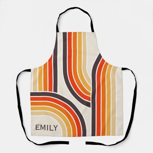 Tablier Arcs et lignes rétro colorés (Recto)