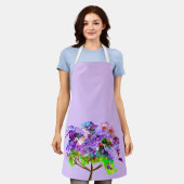 Tablier Ardoise d'aquarelle violette Jacaranda (Porté)