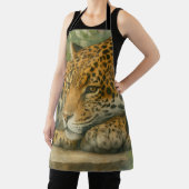 Tablier Ardoise dorée - Leopard reposant en feuillage (Insitu)
