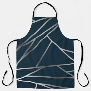 Tablier Argent bleu moderne géométrique