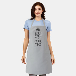 Tablier Argent et gris foncé Gardez le calme et votre text
