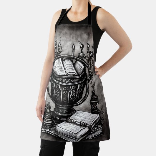 Tablier Argent Steampunk Cauldron Spellbooks et Potions (Insitu)