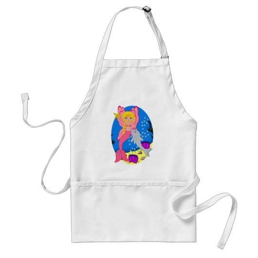 Tablier Ariel le Merfaery rose et le Dauphin Apron (Devant)