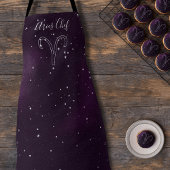 Tablier Aries Zodiac Astrologie Purple Galaxy Apron