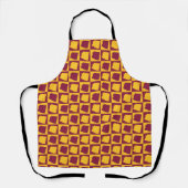 Tablier Arizona Pop Art Checkerboard Maroon Gold (Recto)