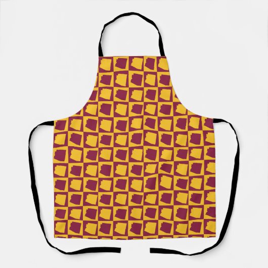 Tablier Arizona Pop Art Checkerboard Maroon Gold (Recto)