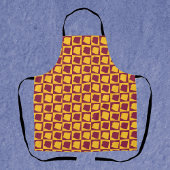 Tablier Arizona Pop Art Checkerboard Maroon Gold