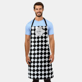 Tablier Arlequin et nom personnalisé (Porté)