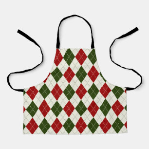 Tablier Arlequin Vintage de Noël Plaid Apron