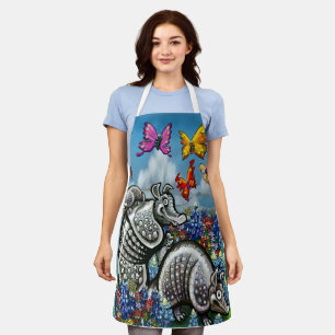Tablier Armadillos Bluebonnets et papillons
