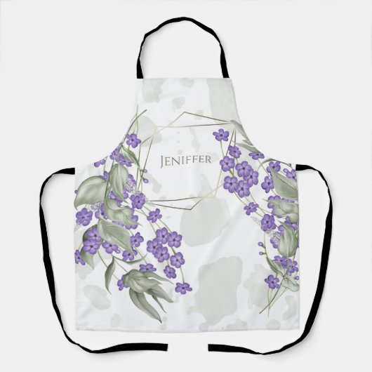 Tablier Armature de fleur feuillue géométrique or       (Recto)