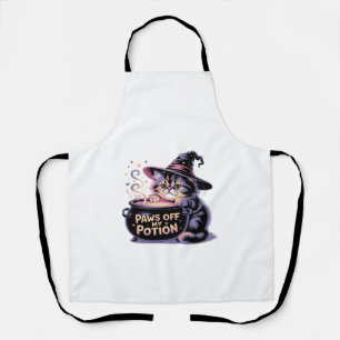 Tablier Arrêtez les pattes de ma potion, sorcière chat kaw