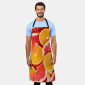 Tablier Arrière-fond orangé et pamplemousse frais (Porté)