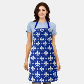 Tablier Arrière - plan bleu Fleur-de-lis Motif Design (Porté)