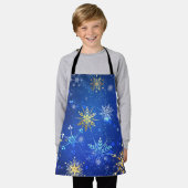 Tablier Arrière - plan Bleu XMAS avec des flocons de neige (Porté)