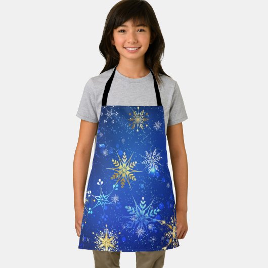 Tablier Arrière - plan Bleu XMAS avec des flocons de neige (Insitu)