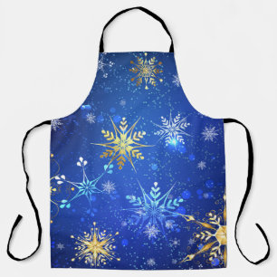 Tablier Arrière - plan Bleu XMAS avec des flocons de neige