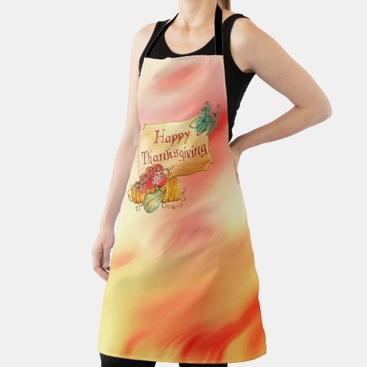 Tablier Arrière - plan coloré et Citrouille (Insitu)