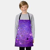 Tablier Arrière - plan de feuille violet avec étoiles (Porté)