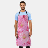 Tablier Arrière - plan de fleurs de dahlia roses. Vue supé (Porté)