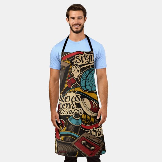 Tablier Arrière - plan de graffiti sans couture. Ppa trans (Porté)