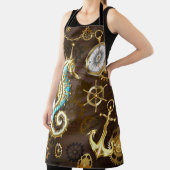 Tablier Arrière - plan en bois avec cheval de mer mécaniqu (Insitu)