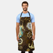 Tablier Arrière - plan en bois avec cheval de mer mécaniqu (Porté)