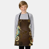 Tablier Arrière - plan en bois avec cheval de mer mécaniqu (Porté)